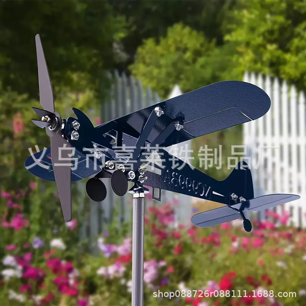 Molinillo de viento decorativo para jardín - Estilo avión y estaca - imagen 3