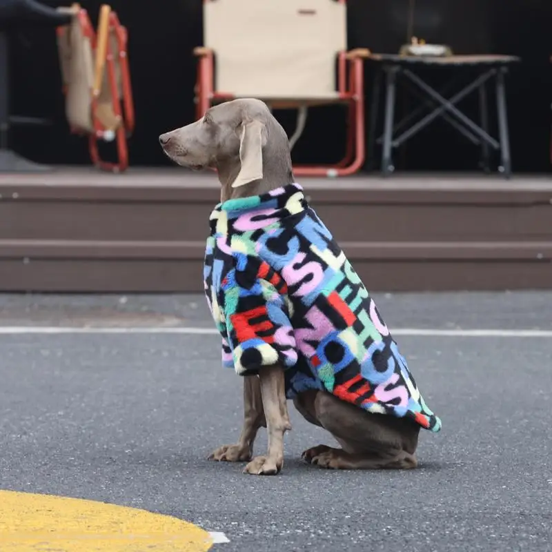 Chaqueta grande para perros a la moda, ropa cálida de piel de conejo para perros, abrigo cómodo para primavera e invierno con cremallera para perros medianos y grandes, proveedor de mascotas - imagen 5