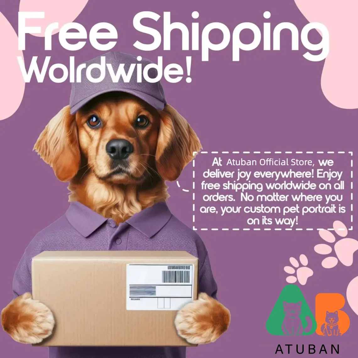 ATUBAN Retrato de mascota real personalizado, Retrato de mascota, Retrato de perro real, Regalo de retrato de mascota, Retrato de mascota renacentista, Regalo del Día de San Valentín