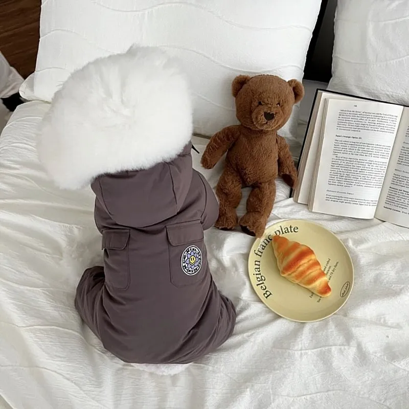 Abrigo para perro, abrigo para clima frío, chaqueta a prueba de viento, mono cálido para perro de 4 patas, ropa gruesa de invierno, abrigo para perro a prueba de nieve para perro pequeño y gato - imagen 5