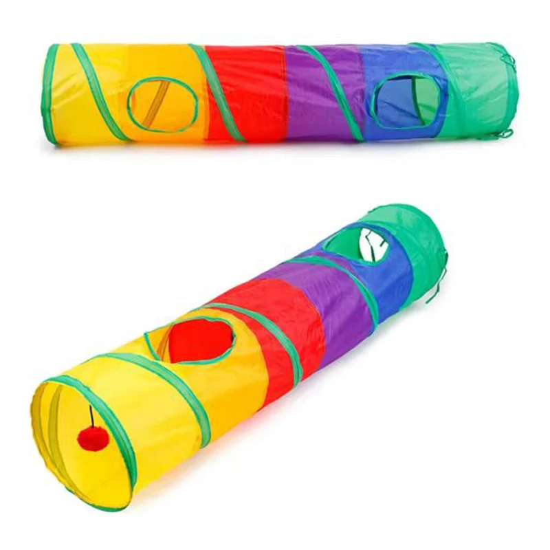 Túnel para gatos, tubo para mascotas, juguete de juego plegable para interiores y exteriores, juguetes para cachorros, rompecabezas, ejercicio, entrenamiento oculto, juguetes para mascotas - imagen 4