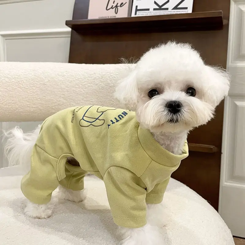 Camisa básica de cuatro patas para otoño e invierno, mono de cuatro patas de felpa para mascotas, pijamas elásticos de peluche, ropa para cachorros de invierno - imagen 2