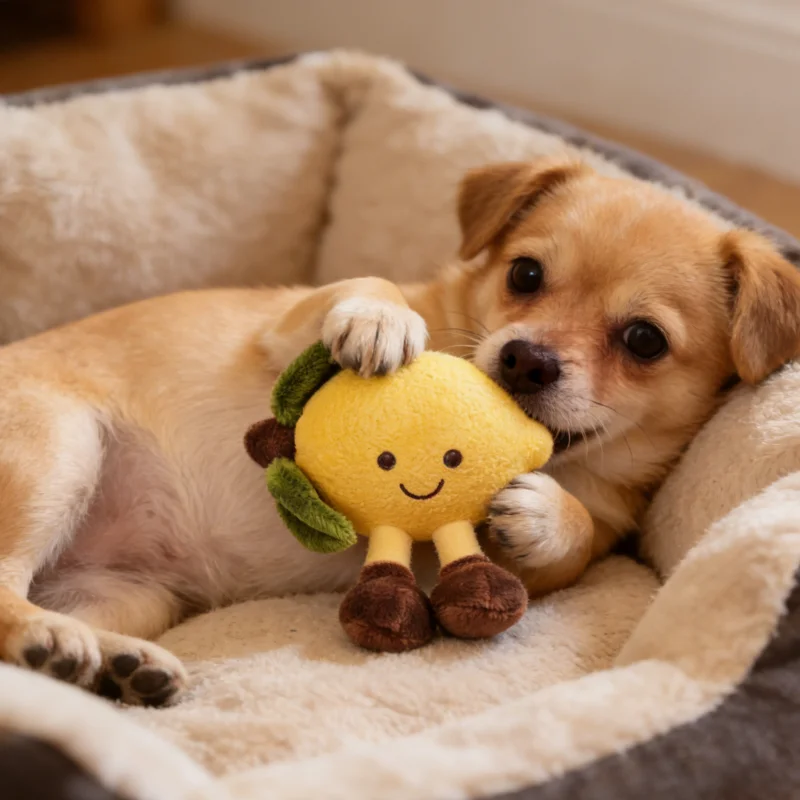Juguete para perros: peluche de látex, forma de fruta, indestructible - imagen 2
