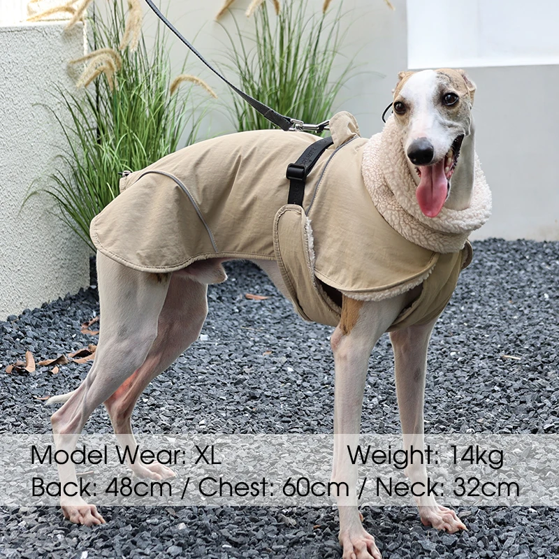 Abrigo cálido impermeable para perros al aire libre, chaqueta gruesa con forro polar para perros, ropa reflectante ajustable a prueba de viento para perros, ropa para perros masculinos - imagen 5