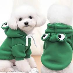 Sudadera con capucha para perro, disfraz para mascota con forma de rana, Cosplay de Halloween, Sudadera con capucha para cachorros y gatos, ropa para mascotas