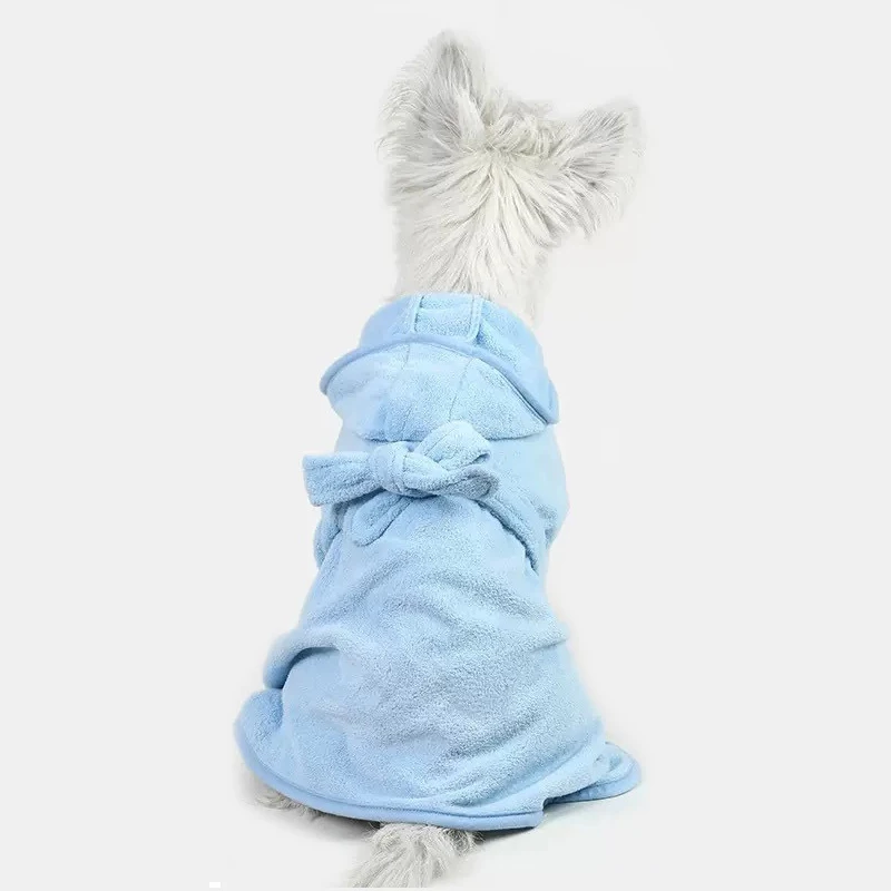 Toalla de baño seca sólida para perros, absorción rápida de agua, accesorios de aseo para mascotas, mono con capucha, ducha de peluche maltés, suministros para mascotas - imagen 5