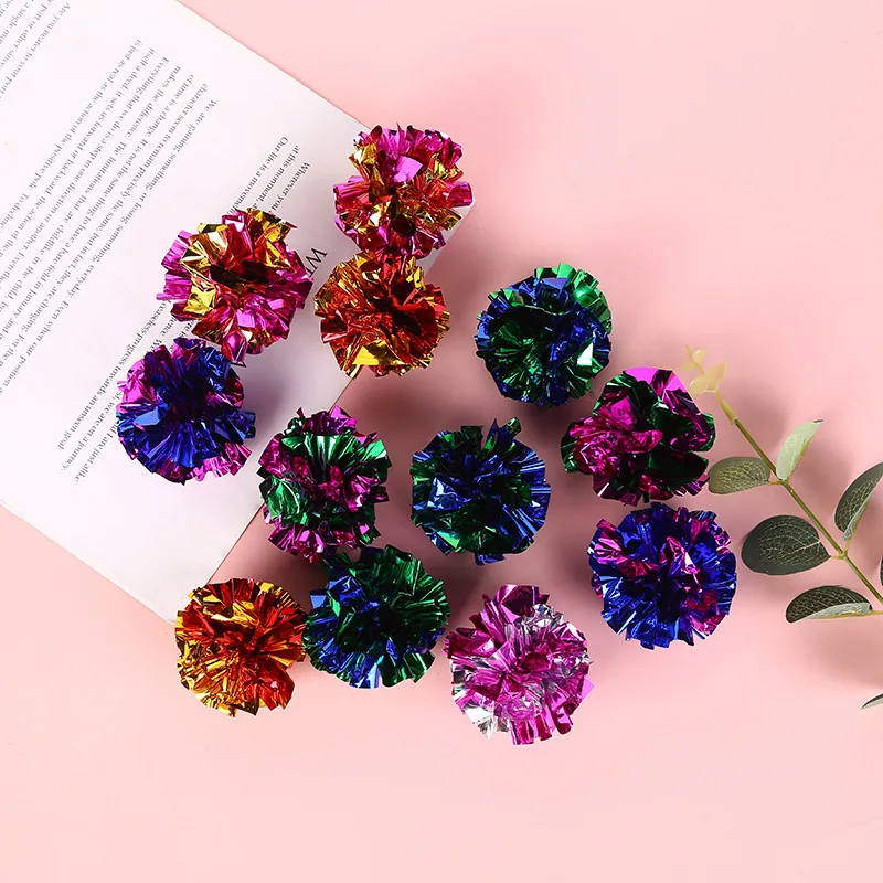 Bola de papel para mascotas, juguetes interactivos para gatos, accesorios para gatitos, suministros para mascotas, 5,5 cm, 10 paquetes - imagen 2