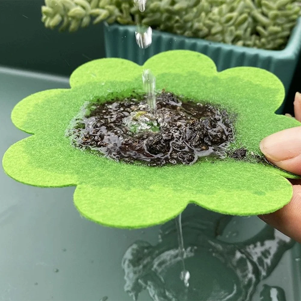 Almohadillas para agujeros para macetas, 50 Uds., almohadillas para orificios para macetas, junta de drenaje inferior para maceta de bonsái con forma de flor, esteras transpirables permeables al agua - imagen 2