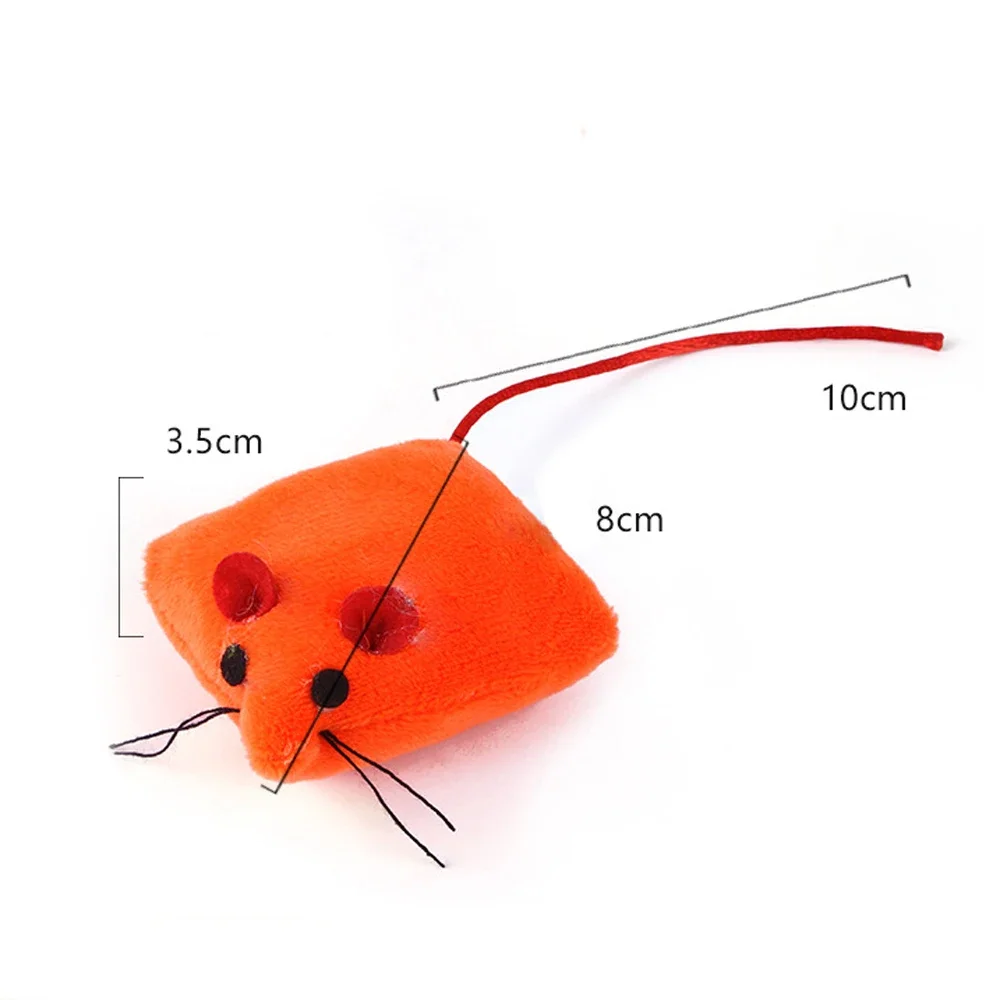 5 uds ratón naranja juguete para gato ratones de peluche lindos suministros de juguetes para mascotas - imagen 4