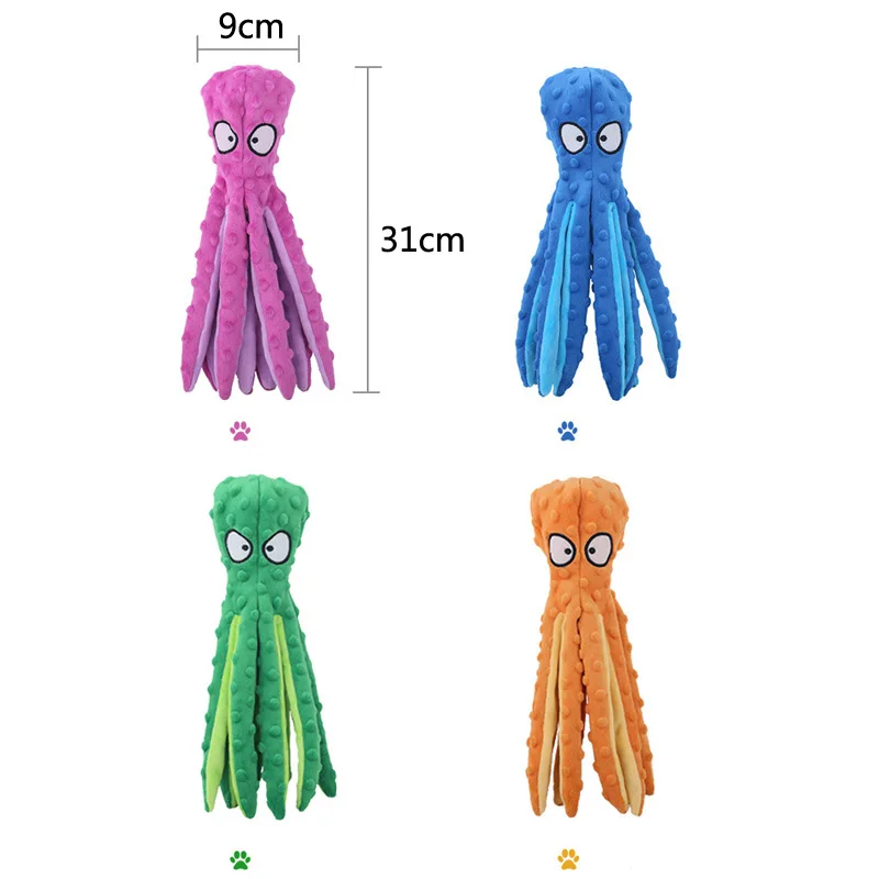 Juguete de peluche para perro, rompecabezas de concha de pulpo con voz, resistente a mordeduras, interactivo, limpieza de dientes de perro, juguete para masticar, suministros para mascotas - imagen 2