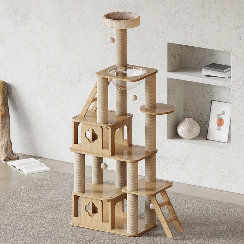 Marco de escalada para gatos, nido para mascotas, plataforma de salto grande integrada de lujo para mascotas, juguete cápsula espacial, marco de escalada grande multicapa para gatos - imagen 3