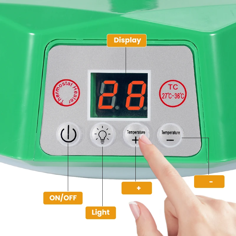 Lámpara de calefacción inteligente para aves de corral, controlador termostático de temperatura, calentador, luz cálida para animales, incubadora de aves de corral - imagen 2