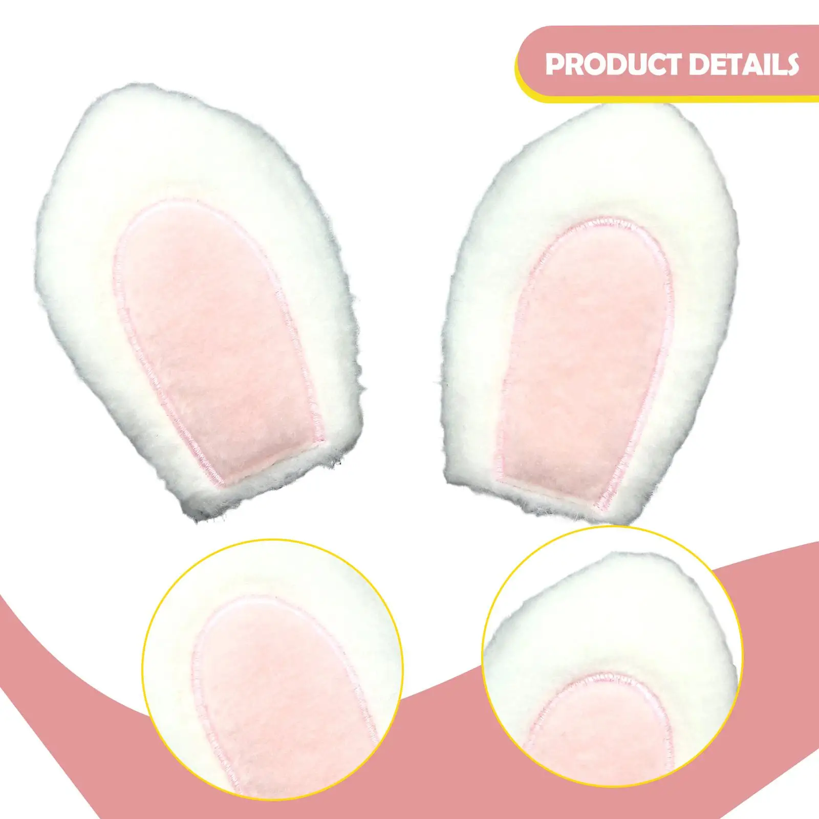 10 Pairs Bunny Ears Accessories Decor 13.5cmx8.5cm Ornaments Rabbit Ears for Hair Ties, DIY Hair Clips, Scrapbooking Party