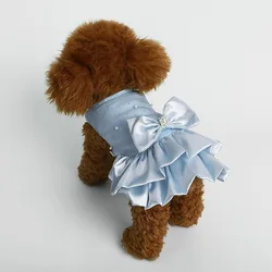 Vestido de princesa azul y blanco para mascotas – Perros y gatos