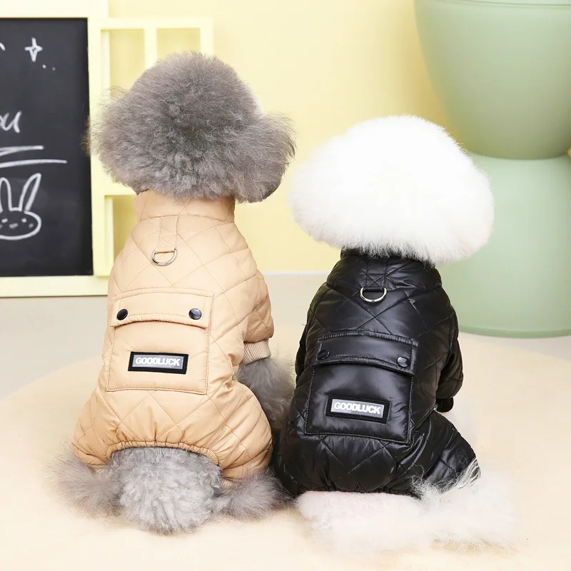 Monos para cachorros, mono impermeable para perros, ropa de invierno de lana para perros pequeños, chaqueta para mascotas, disfraz de Chihuahua, abrigo de Pug Yorkie - imagen 2