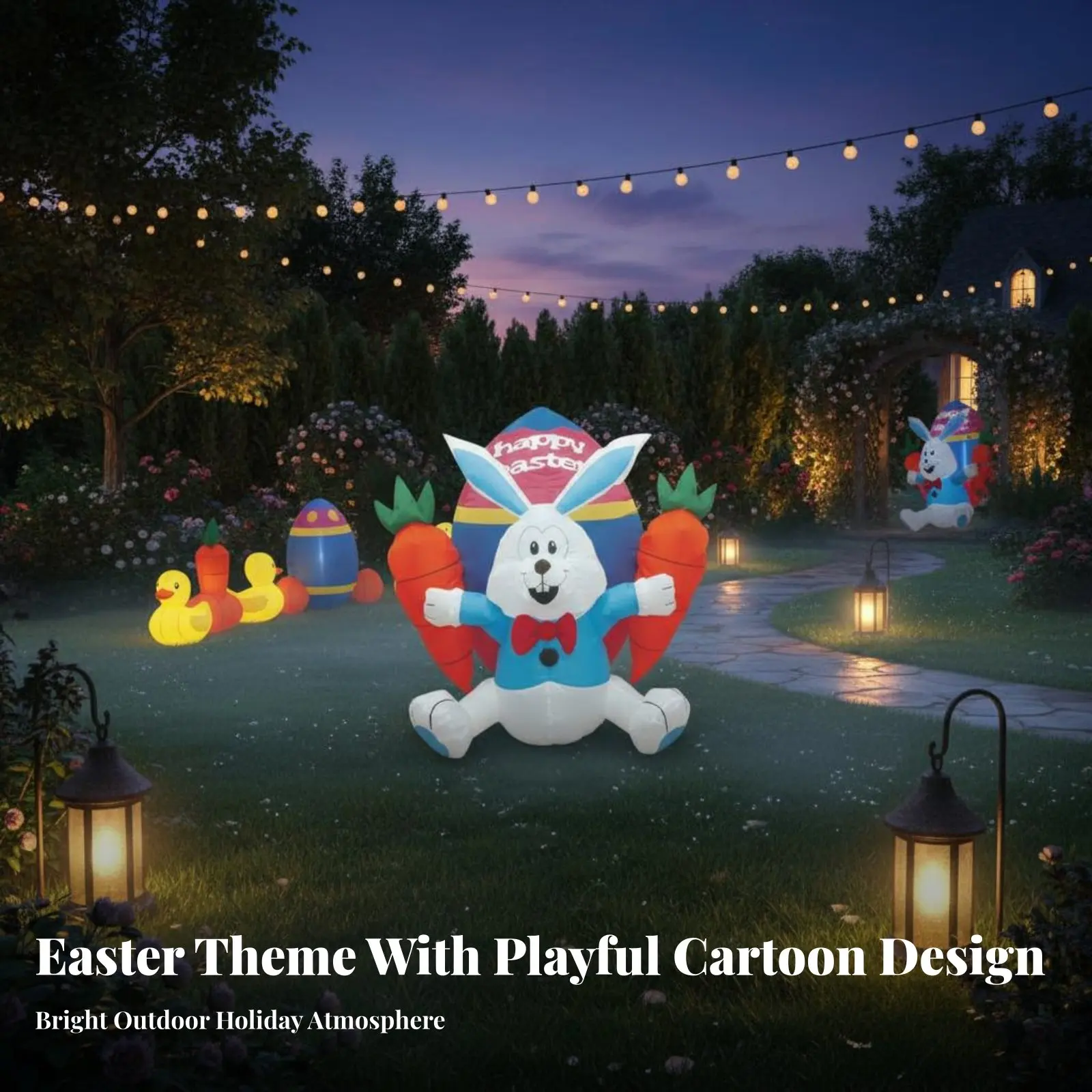 Inflable decorativo de Pascua para jardín con luces LED - imagen 3