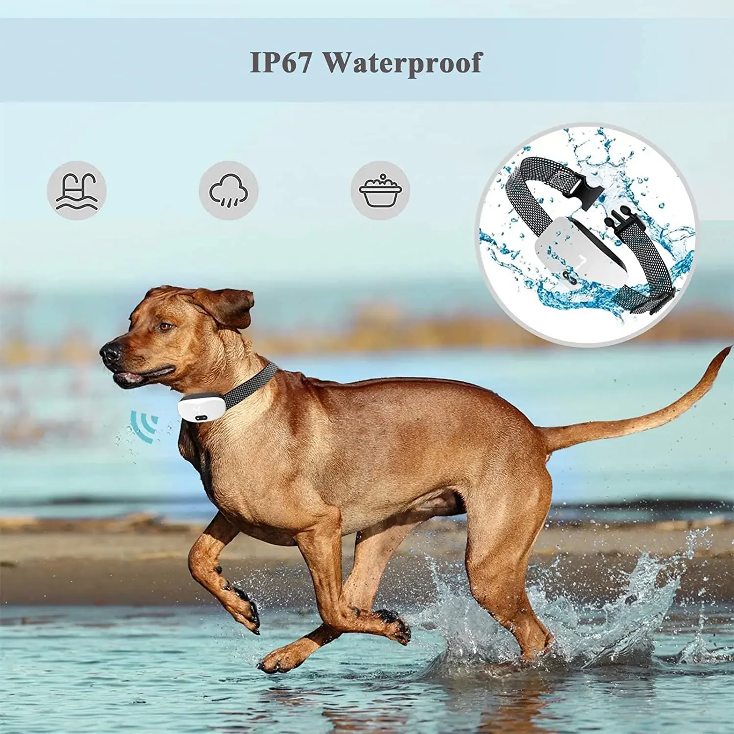 Collar inteligente antiladridos para perros, sonido de vibración de descarga eléctrica con LED para perros pequeños y grandes, Collar ajustable de entrenamiento sin ladridos - imagen 4