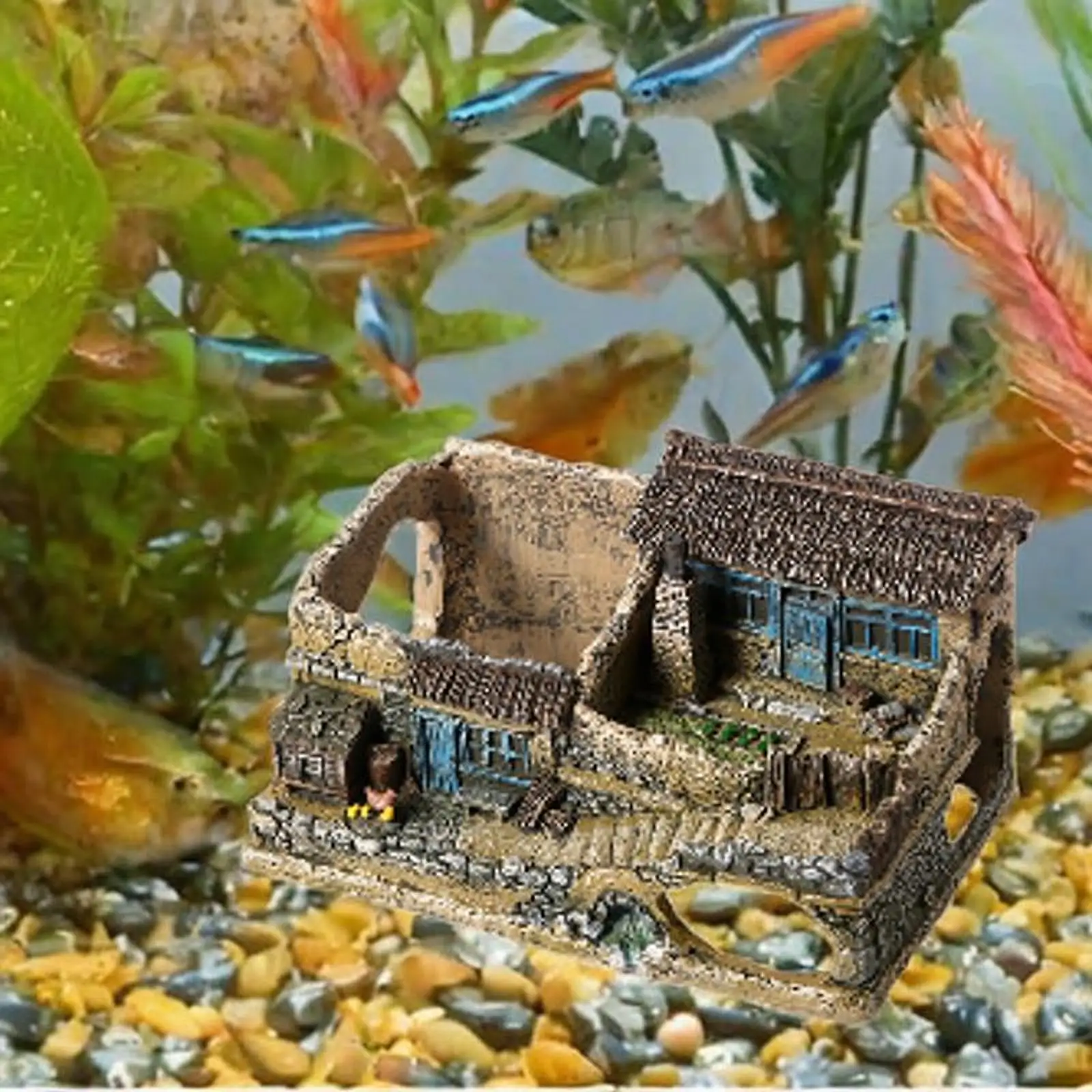 Aquarium Hideaway for Betta Fish, Resin Shelter Figurine for Turtles And Reptiles