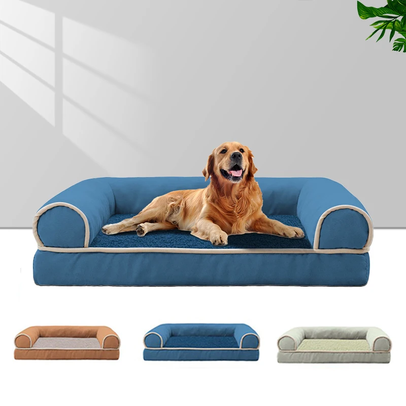 Cama de invierno para perros, sofá para dormir profundo, espuma viscoelástica para cachorros, cama cómoda de felpa suave, estera cálida gruesa cuadrada mediana y grande