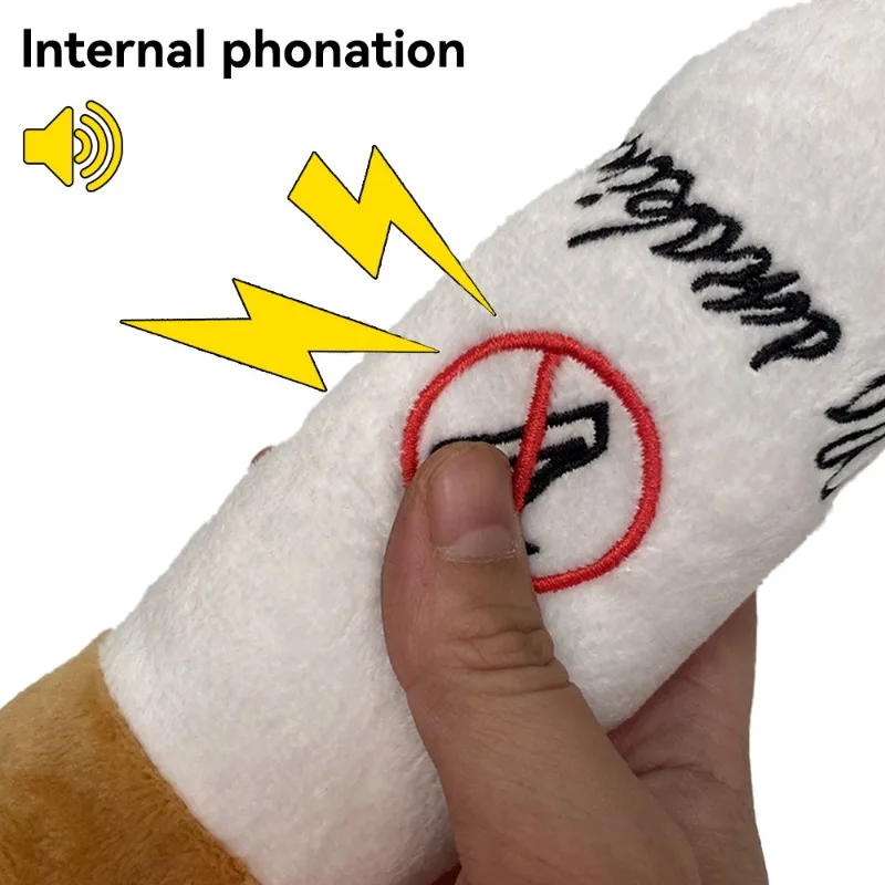Juguetes Divertidos para mascotas, cigarro de peluche de humo grande, sonido chirriante, cigarrillos falsos, juguetes para masticar, juego interactivo Molar, resistente a las mordeduras - imagen 5