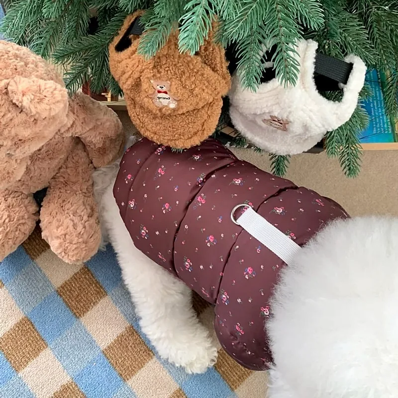 Chaqueta cálida de invierno para mascotas, abrigo de algodón grueso para Bichon Frise, cachorros pequeños y de peluche, ropa para cachorros con diseño de dos patas - imagen 4