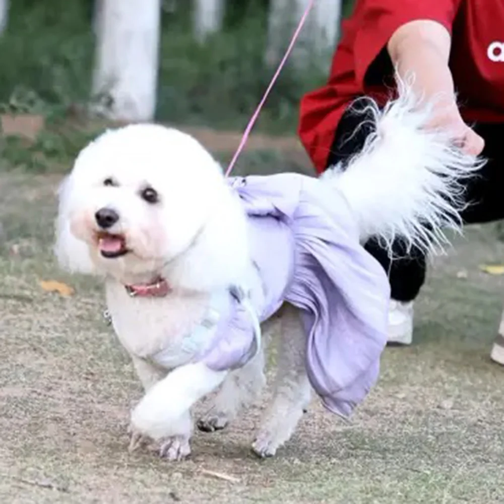 Primavera Verano mascota perro vestido de princesa lazo grande falda para mascotas para perros pequeños gatos Schnauzer Shih Tzu ropa para cachorros - imagen 4