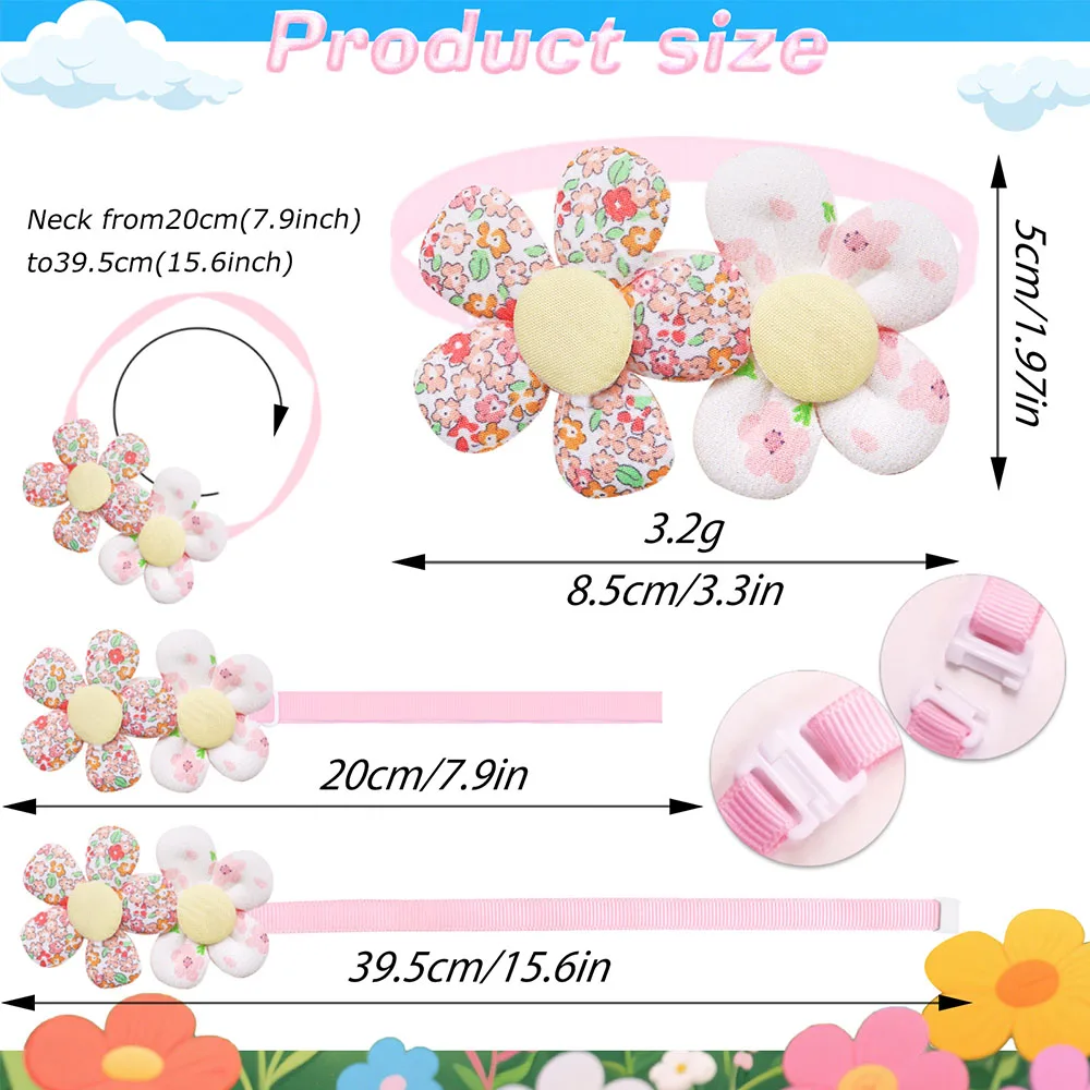 100 Uds. Pajaritas de moda de verano para perros, lindas flores, perros pequeños, pajarita para gatos, corbatas para perros, mascotas, suministros para el cuidado de mascotas - imagen 2
