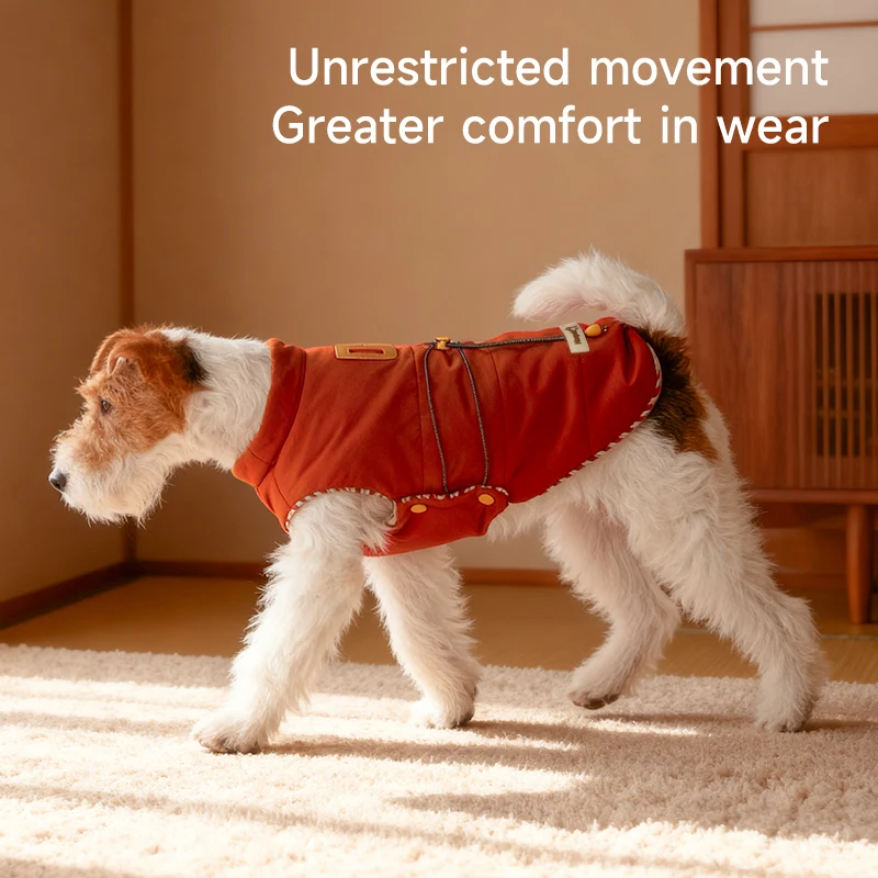 HOOPET Ropa de invierno para perros con orificio para correa, chaleco cálido a prueba de viento para perros pequeños y medianos, prevención de escape antideslizante - imagen 5