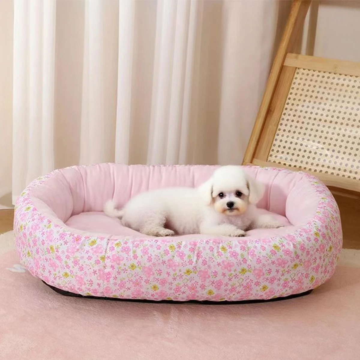 Cama floral para perros y gatos – Uso todo el año - imagen 2