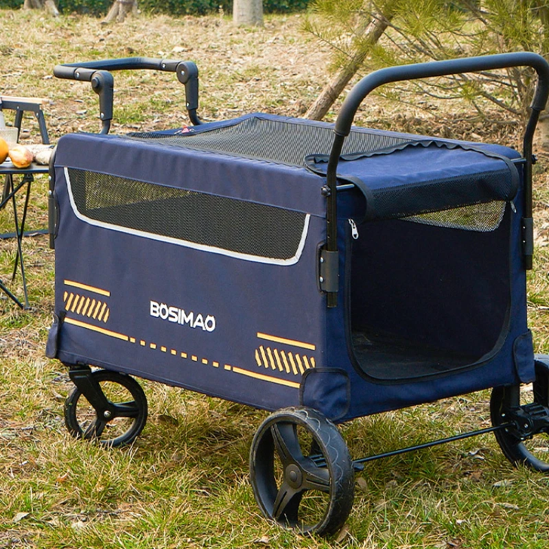 Carrito de Camping para mascotas súper grande, carrito de mano grande para perros al aire libre, carrito de viaje para mascotas, carrito de mano plegable, suministros para perros - imagen 4