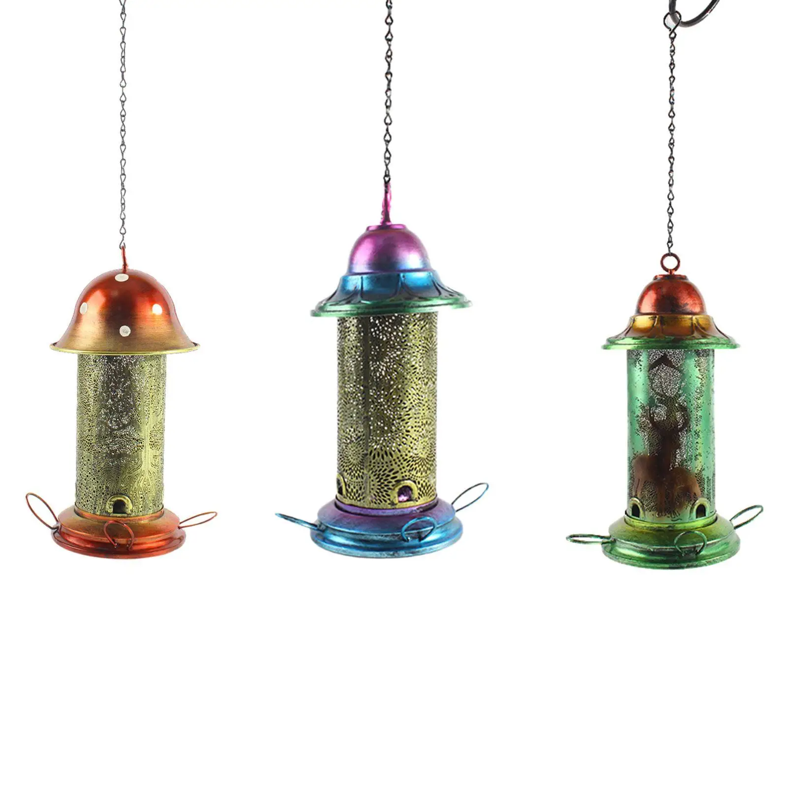 Hanging Bird Feeder Weather Resistant Garden Ornament for Outside Lawn Patio