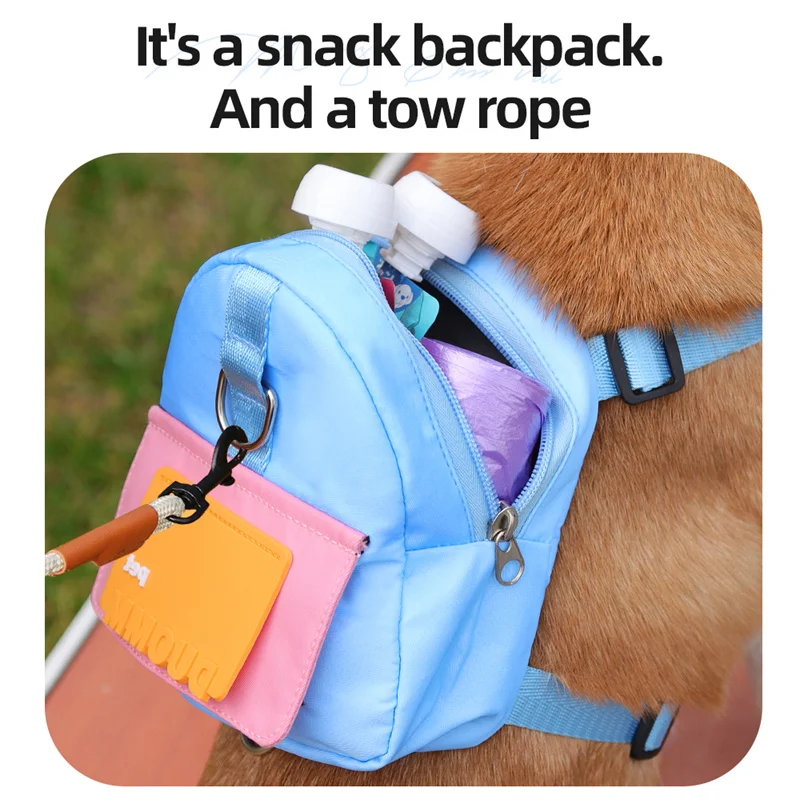 Mochila escolar para perros pequeños, mochila de gran espacio Shiba Inu, arnés, suministros para exteriores, accesorios, bolsas para aperitivos - imagen 5