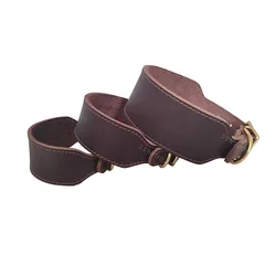 Collar de cuero extra ancho para galgos y perros de cuello largo