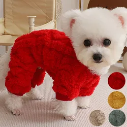 Pijama de felpa para perros pequeños – Mono cálido Shih Tzu y Dachshund