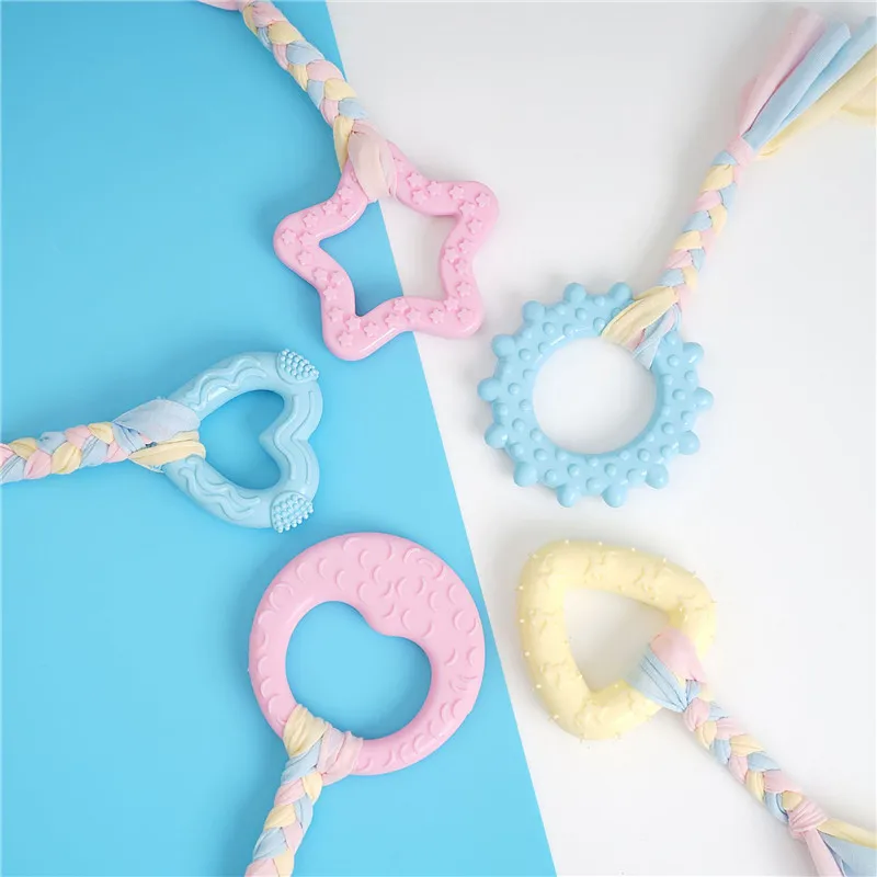 Juguete para masticar para perros pequeños, nudo TPR resistente a mordeduras, limpieza de dientes molares, accesorio de entrenamiento interactivo para mascotas - imagen 5