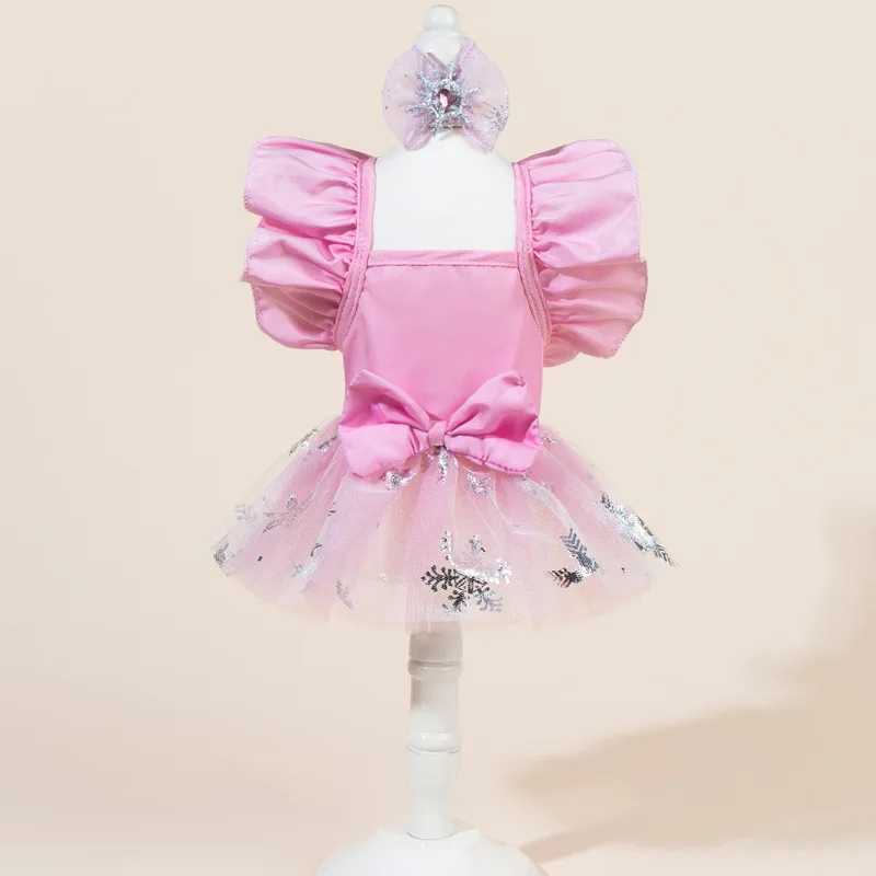 Falda mullida de malla navideña para mascotas, falda a cuadros para perros, chaleco de malla de retales, vestidos para perros pequeños, otoño e invierno - imagen 3