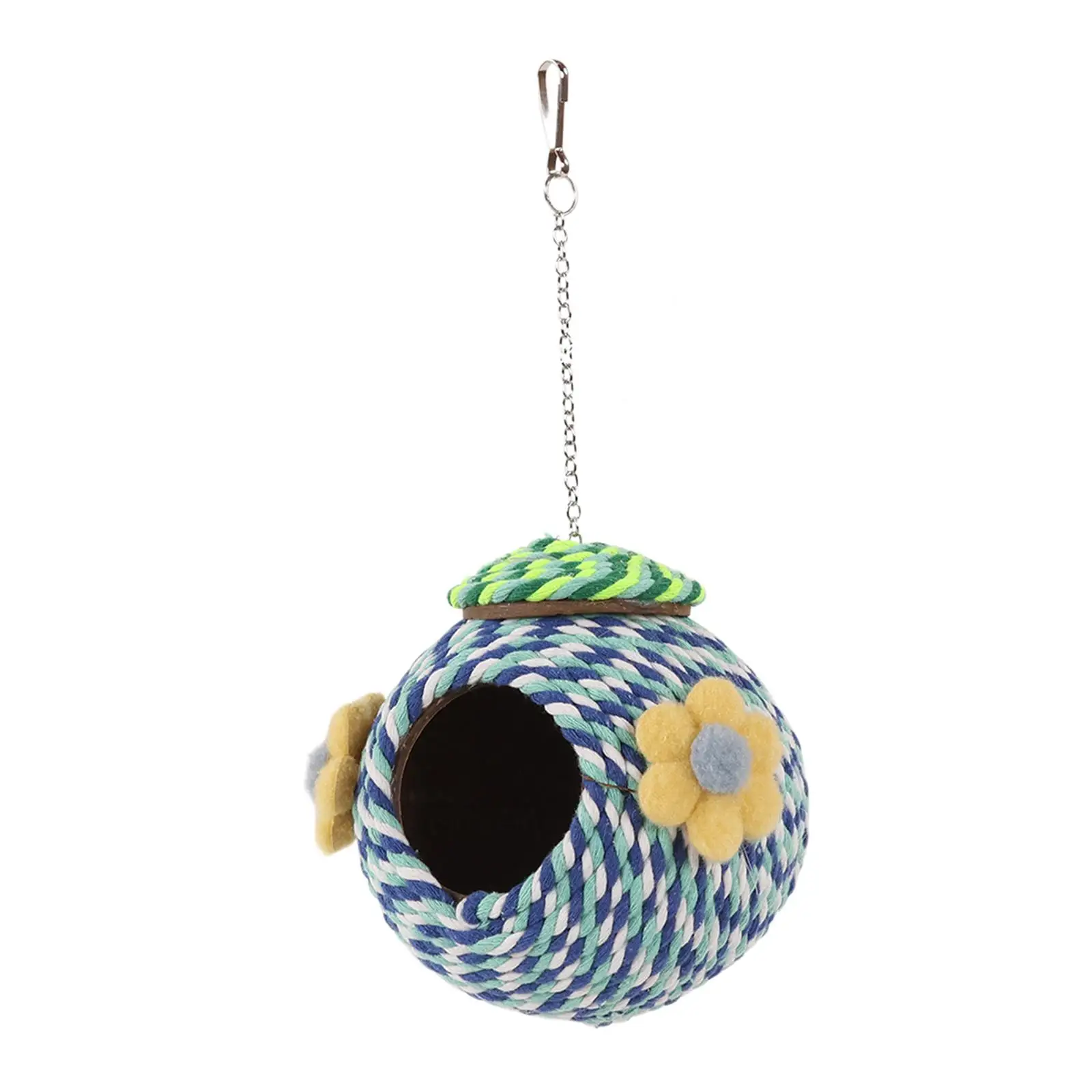 Hanging Bird House Playground Breeding Cave Sleeping Parrot Hide Hut Bird Cage Accessories, Hideout for Hamster Canary