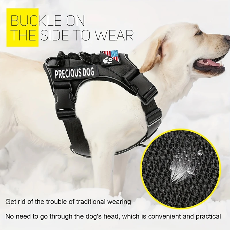 Chaleco reflectante para perro guía – Ajustable con parches identificativos - imagen 3
