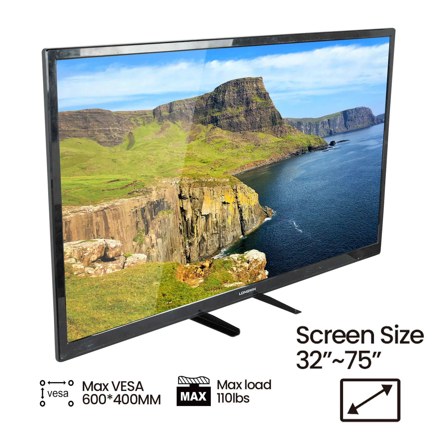 BEISHI-Patas universales para soporte de TV de mesa, para televisores LCD/LED/OLED/Plasma de 32-75 pulgadas, soporte duradero para Monitor de pantalla plana y curva, 50KG - imagen 2