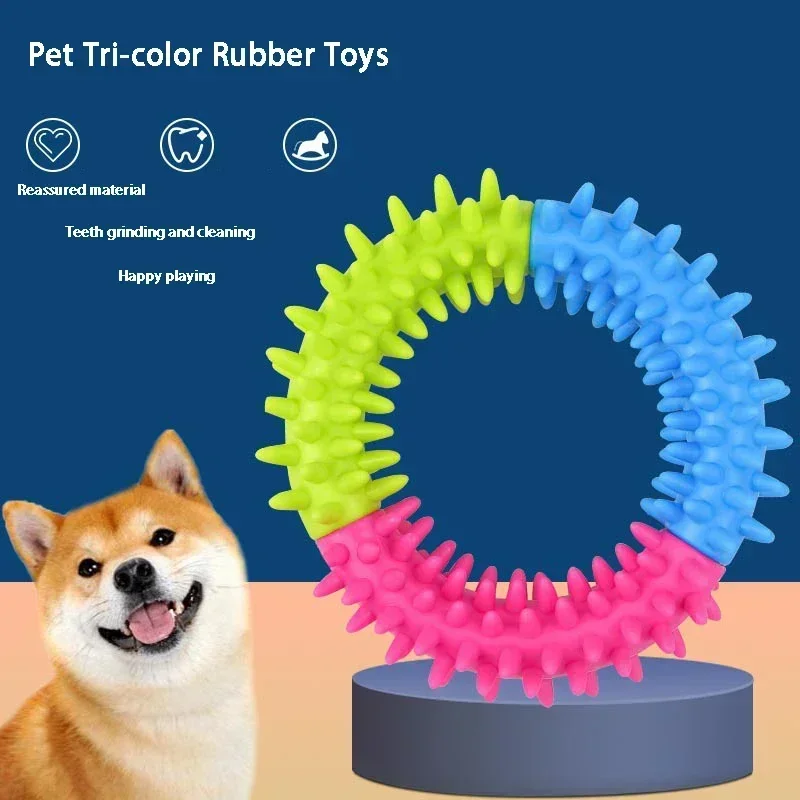 Juguetes bonitos para perros, discos voladores de entrenamiento, anillo circular con puntas para mascotas, mordedura para perros, limpieza Molar de dientes, suministro de juguete para mascotas, accesorios para perros - imagen 4