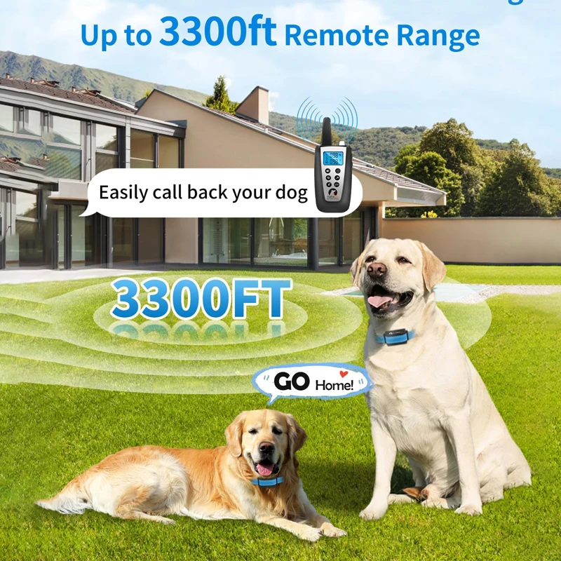 Collar de corteza de perro de 3300 pies, Collar de choque automático para perros pequeños, medianos y grandes con 5 sensibilidad ajustable e impermeable, linterna - imagen 5