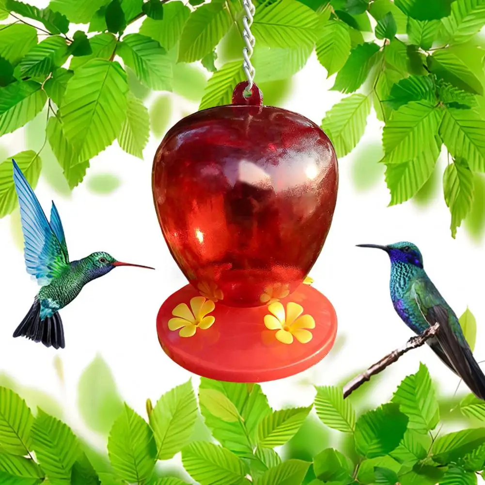 Comedero de colibrí en forma de fresa para colgar al aire libre, estación de alimentación de pájaros rojos para ventana, jardín, cubierta, patio, balcón, decoración - imagen 2