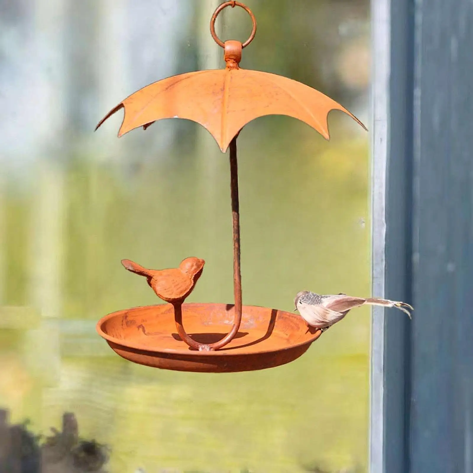 Hanging Bird Feeder Ornament Rustic Retro Design Decorative for Outside Yard Courtyard Outdoor