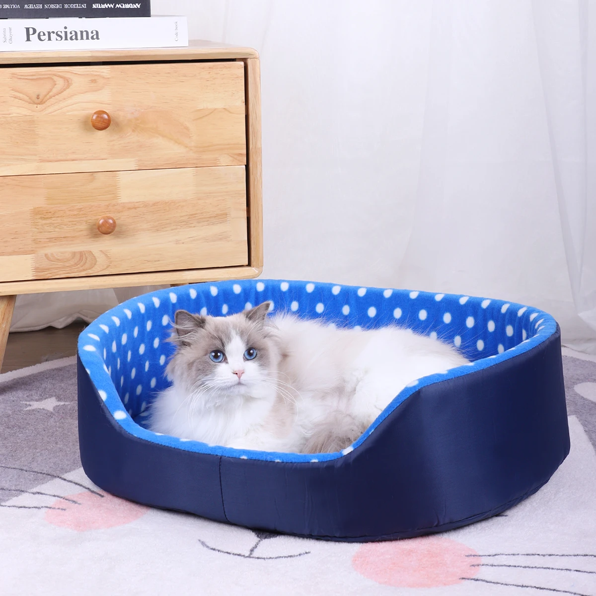 Cama para gatos, almohadilla de esponja con puntos, accesorios para perros, casas y hábitats, casa para mascotas, artículos para cachorros, todos los suministros, cojines, camas, tapete para cesta - imagen 3