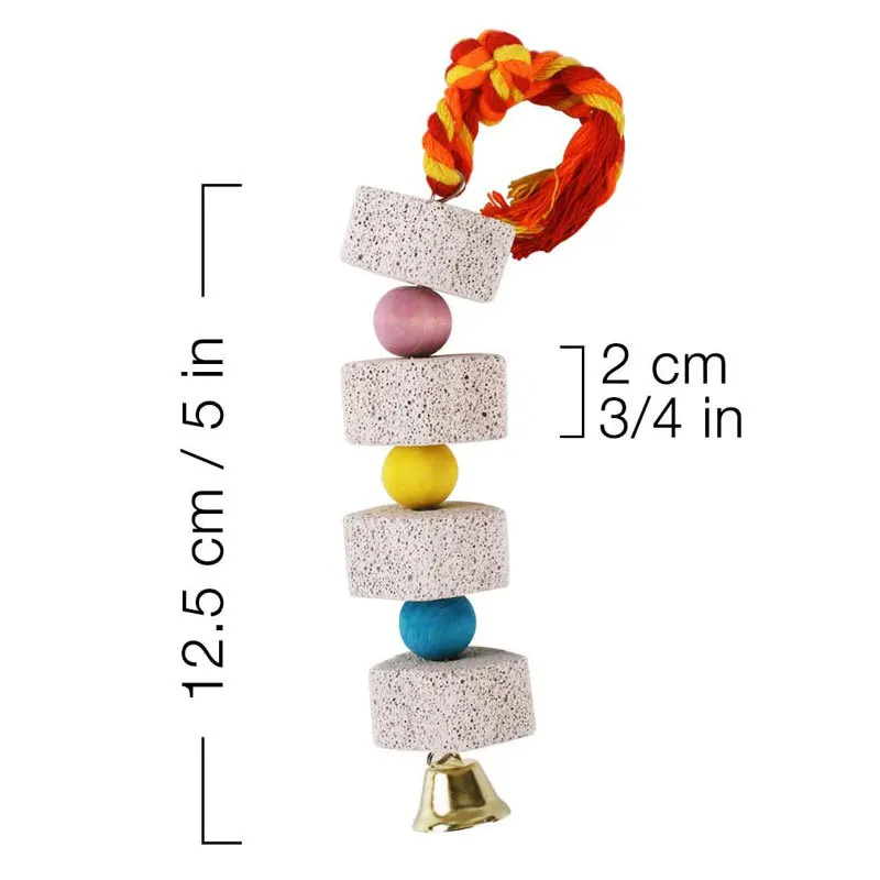 Campana de piedra Mineral para moler pájaros, loro, periquito, jaula Molar, juguete colgante para masticar, piedra Molar para hámster, productos para mascotas - imagen 2