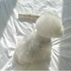 Vestido de verano peluche para perros pequeños y gatos