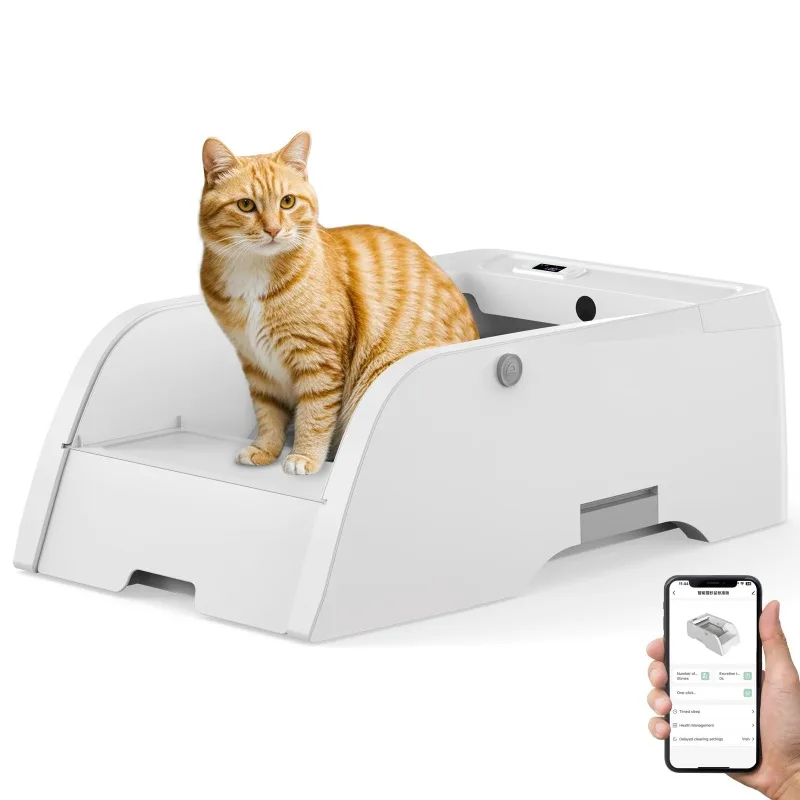 Caja de arena automática para gatos 3,0, autolimpieza, caja de arena automática mejorada para gatos, autolimpieza que puede usar la arena para gatos aglomotor