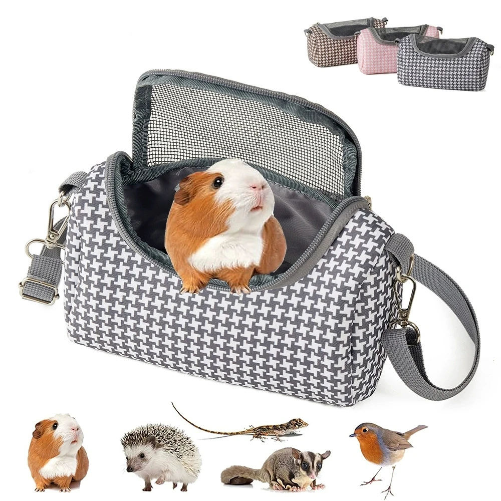 Bolsa de viaje para animales pequeños, transportador de mascotas, tela Oxford, eslinga ventilada portátil para hámster, lagarto, pájaro, Chinchilla, conejillo de indias