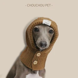 Gorro suave y cálido con botón para perros cachorros talla mediana