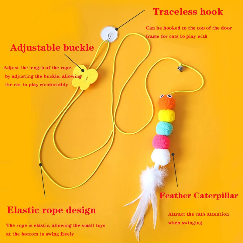 Juguete interactivo para gatos, juguete de simulación colgante para gatos, divertido juguete interactivo autohéroe para gatitos, varita de juguete, suministros para gatos - imagen 4